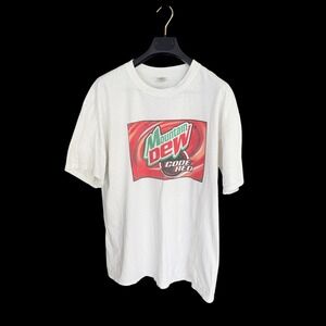 Vintage 90's Mountain Dew Code Red University of Maryland T-Shirt XL White 2000s